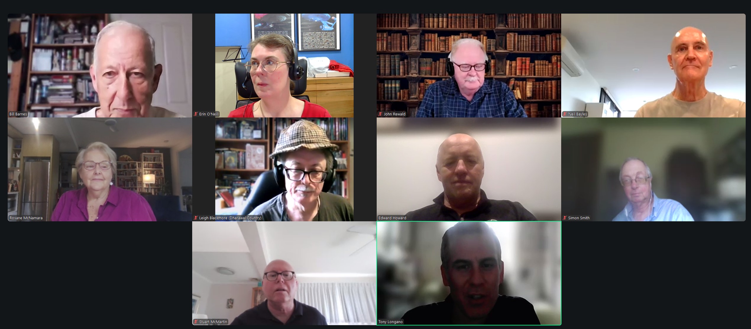 Zoom meeting screen grab of attendees